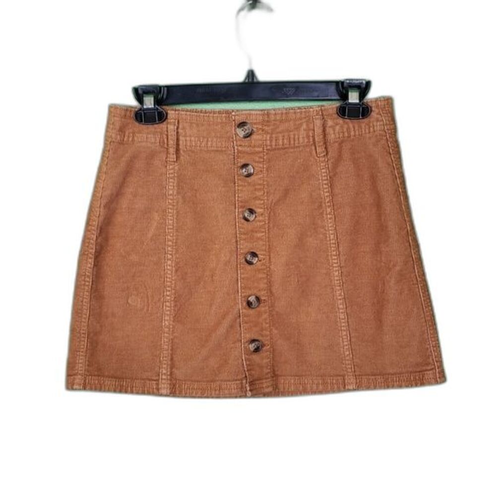 American Eagle Outfitters Brown Corduroy Super Stretch A-line Mini Skirt Size 02 - Picture 1 of 8